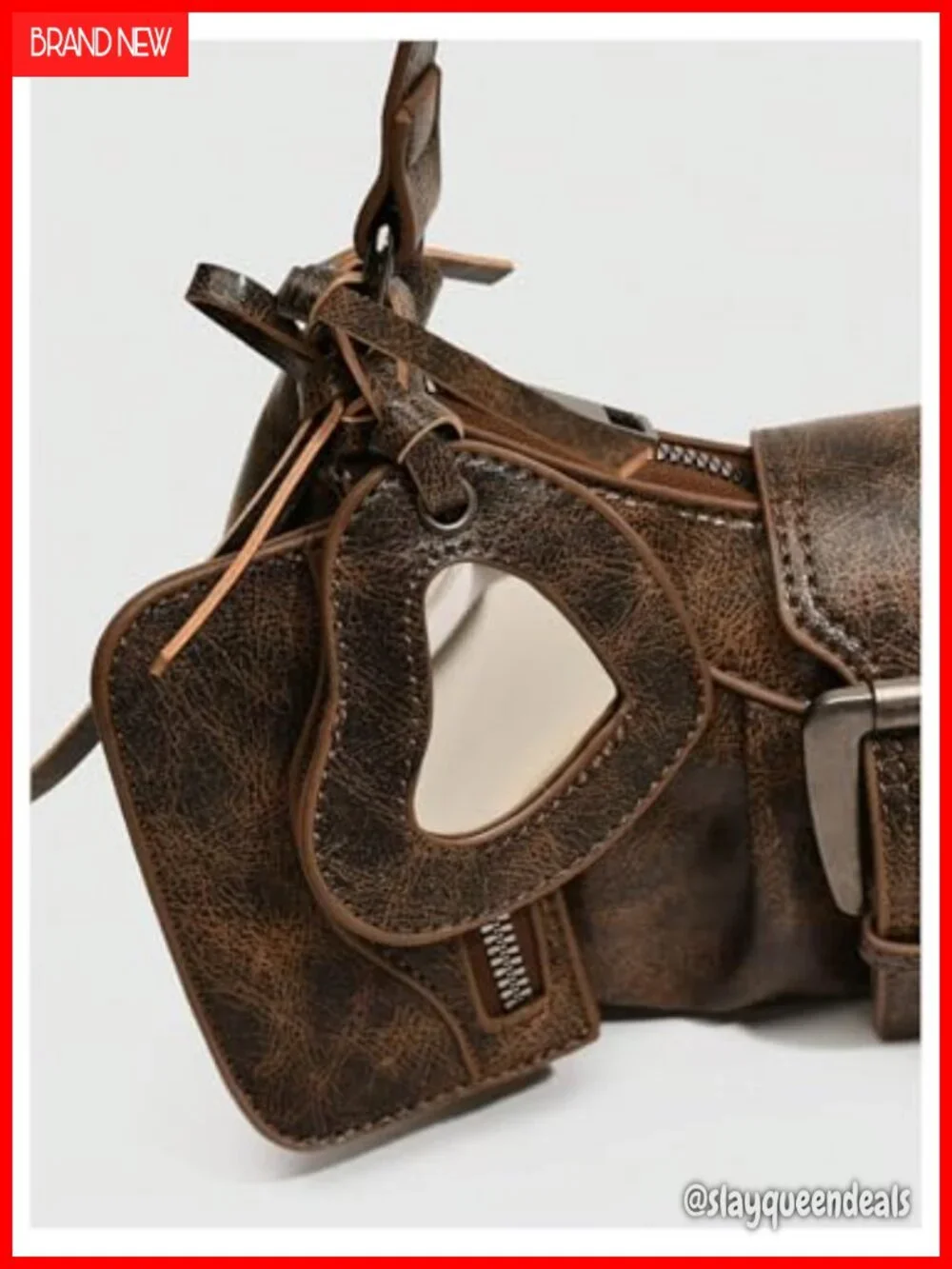 Vintage Y2K Hobo Bag with Coin Purse PU Leather Shoulder Bag Boho Western